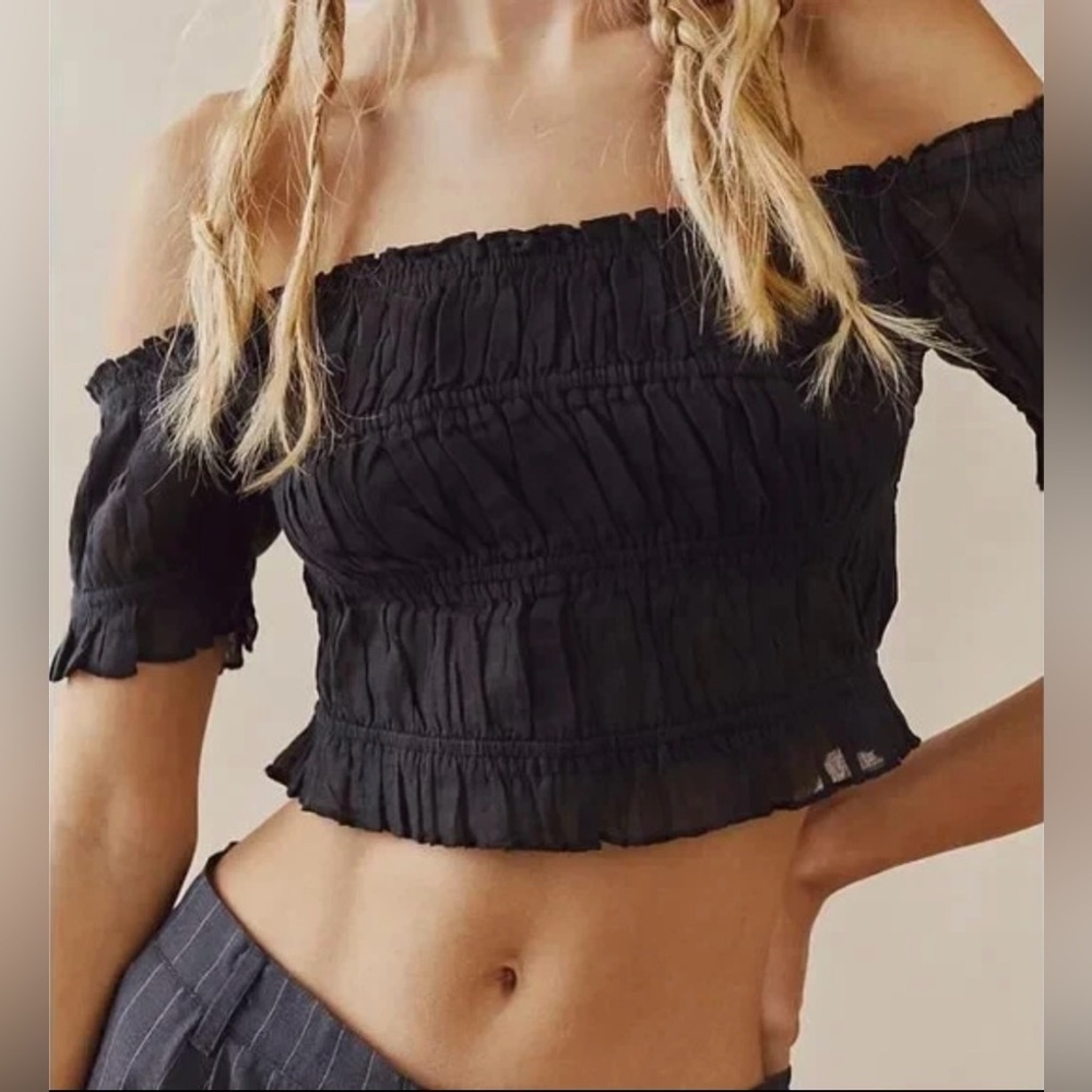 Free People White Off-Shoulder Ruffle Top - Picture 12 of 15